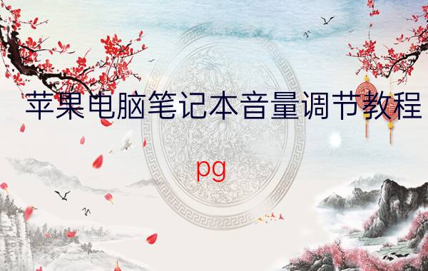 苹果电脑笔记本音量调节教程 pg